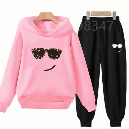 Fashion Hoodie Kids 3-12 Years Boys Girls Casual Sports Tops+Pants 2pcs Sets Children Long Sleeves Spring Autumn New Clothes