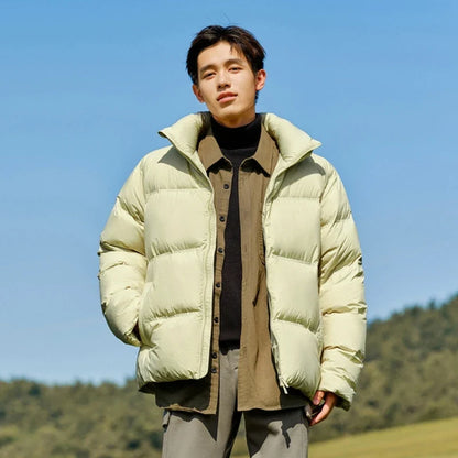 Down Jacket Men 2026 Winter New Thickened Short Coat Three-Proof Thermal Puffer Coat Couple Top Trendy Down Jacket