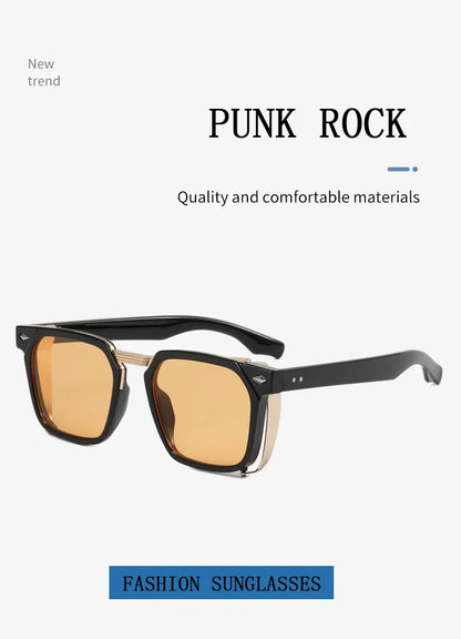 2023 Fashion Punk Sunglasses For Men Vintage Square Steampunk Glasses Luxury Sunglasses Women Trending Sonnenbrille Gafas De Sol