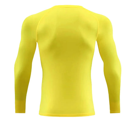 Men Long Sleeve Slim Tops Tees Sportswear Gym Fitness Compression T-shirt Running Football Jersey Outdoor Jogging Tight Quick