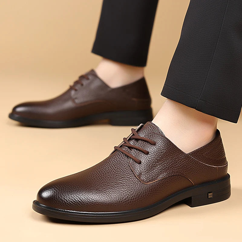 Men Formal Leather Shoes Black Pointed Toe Men Loafers Party Office Business Casual Shoes for Men Oxford Shoes Mens Dress Shoe