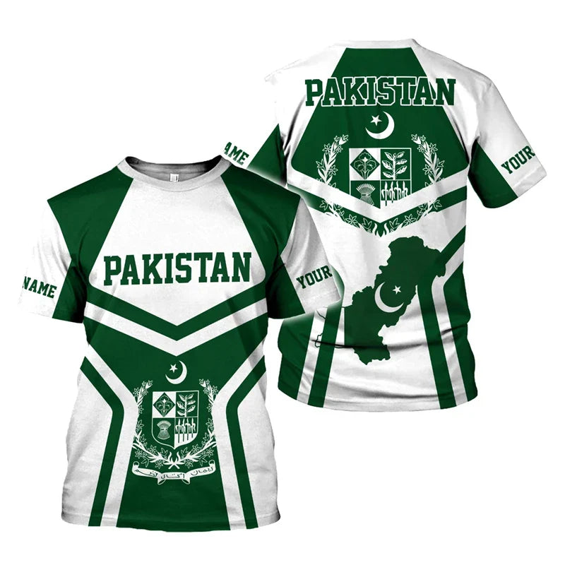 Pakistan Flag 3D Print Men's T-shirts For Men Clothing Summer Unisex Short Sleeve Tops Fashion Tees Streetwear Harajuku T Shirt