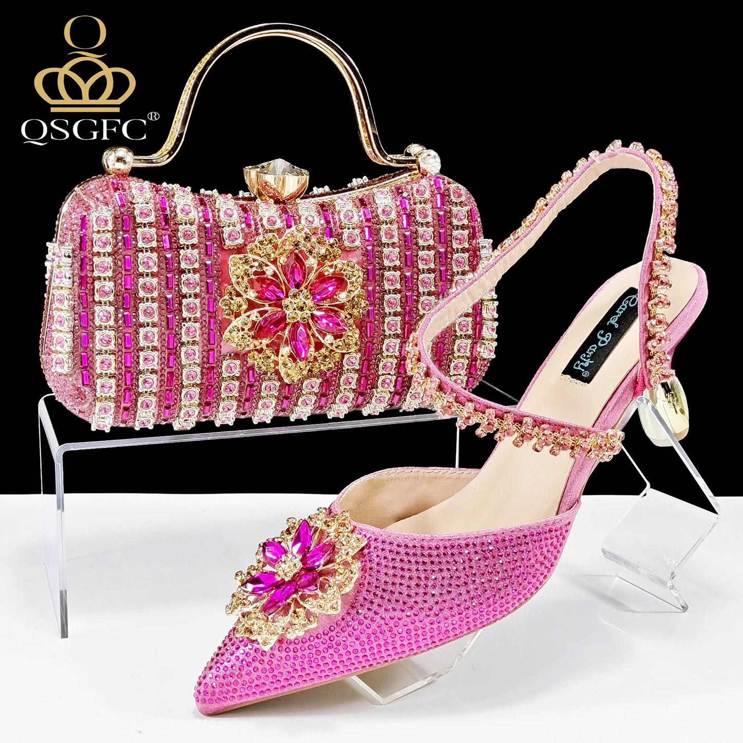 Festive Elegance: Dazzling Heels and Chic Clutch Perfect Combination Of Shoes And Bags for Party Occasions