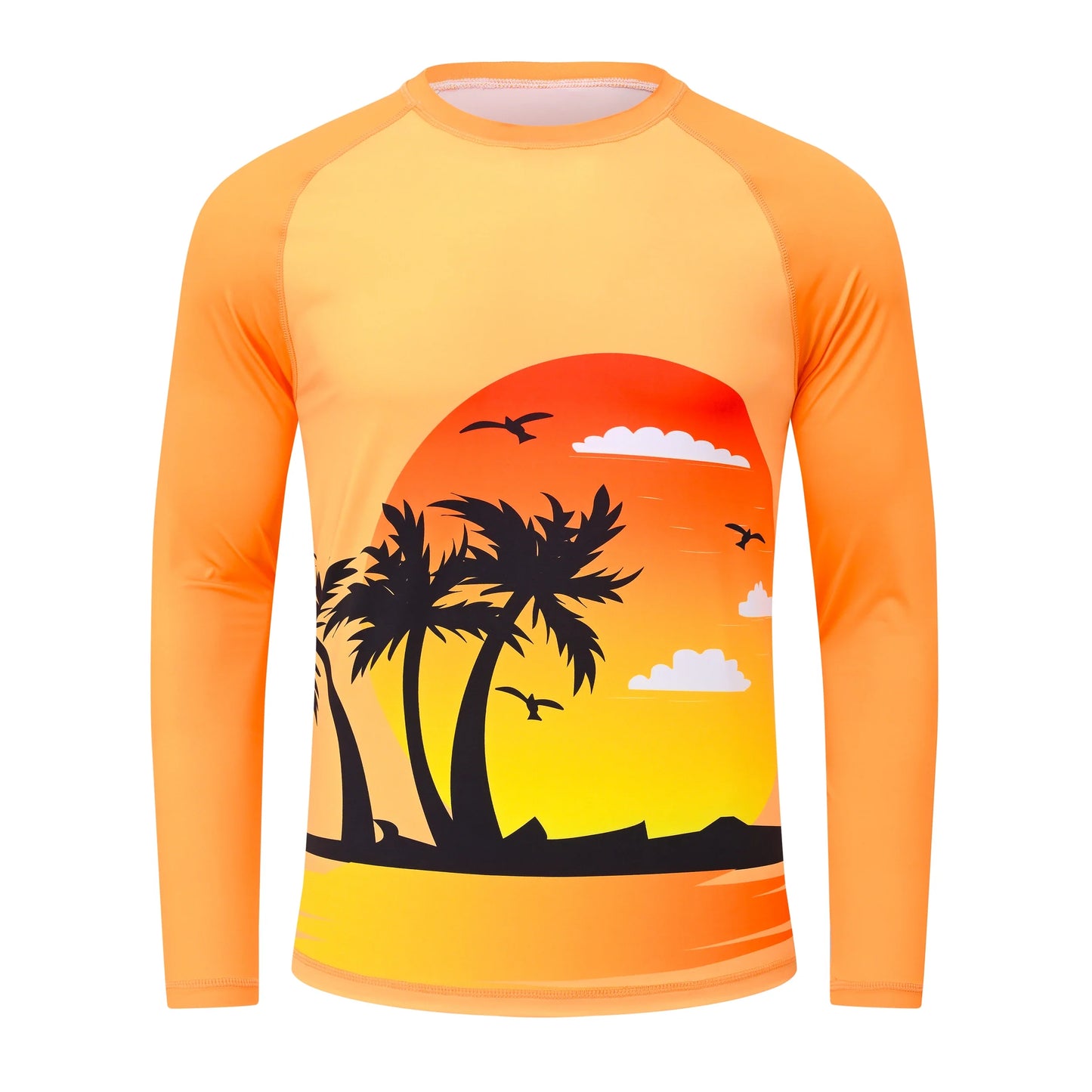 Men's Summer Fishing Shirt for Beach Vacation Swimming T-shirt, Quick-dry UPF 50+ Rash Guard Breathable Top for Board Sports