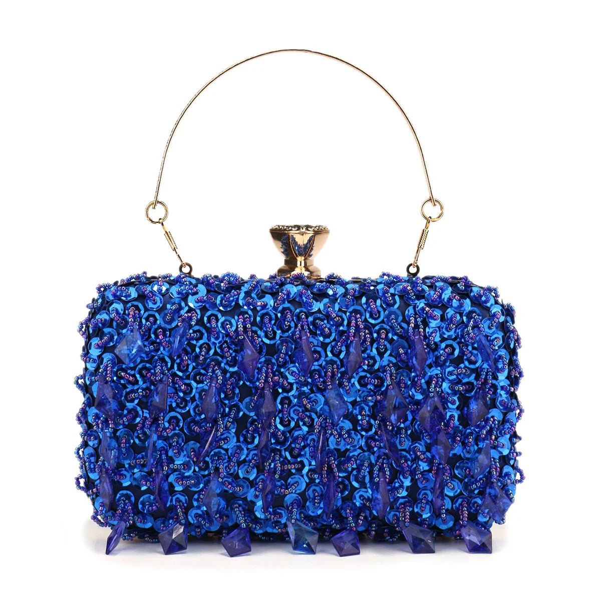Glitter Party Dinner Evening Bags Purple Color Tassel Acrylic Clutch Bags Flap Fashion Metal Chain Diamonds Handbags Beading
