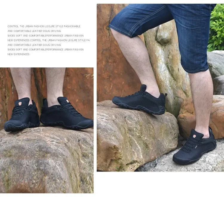 Mens Outdoor Mountain Climbing Shoes Mesh Non-Slip Breathable Trekking Hiking Shoes Waterproof Camping Soft Sneakers 39-46