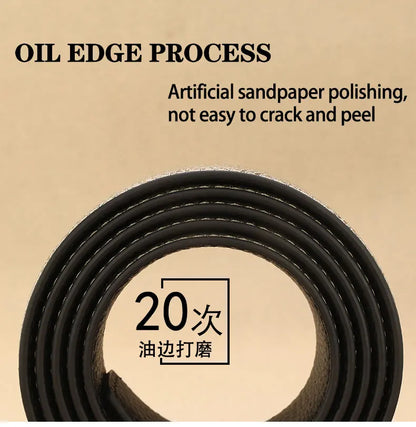 Designer Pin Buckle Gray Genuine Leather Men Belt Famous Brand Fashion Light  Luxury Strap Casual Young Cowboy Ceinture Homme