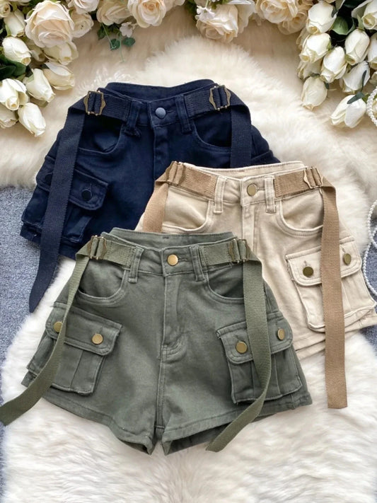 Women's High Waist Mini Skirt Y2K Denim Workwear Shorts Elastic Slimming Summer Hot Pants Trendy Plus Size Skirts for Ladies