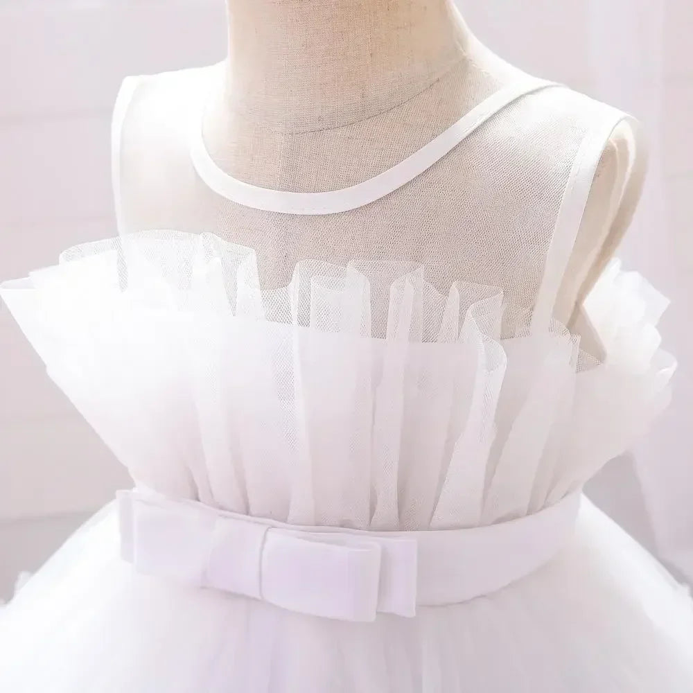 Baby Yellow Dress For Girls Kids Wedding Bridesmaid Dresses Toddler Tulle Birthday Princess Party Dress Infant Outfits Vestidos