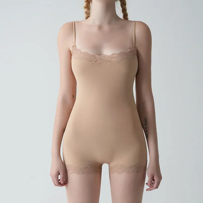 Lace Bodysuit for Women -Adjustable Straps Slim Fit Backless Jumpsuit, Breathable Lifting Seamless Underwear Sexy Lingerie
