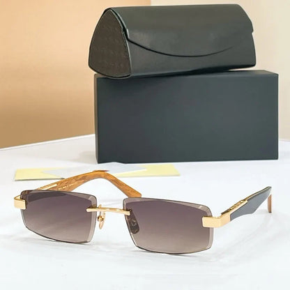 High Quality THE ARTIST II Rectangle Rimless Sunglasses Gradient Germany Design UV400 for Men Women Classcical Vintage Glasses