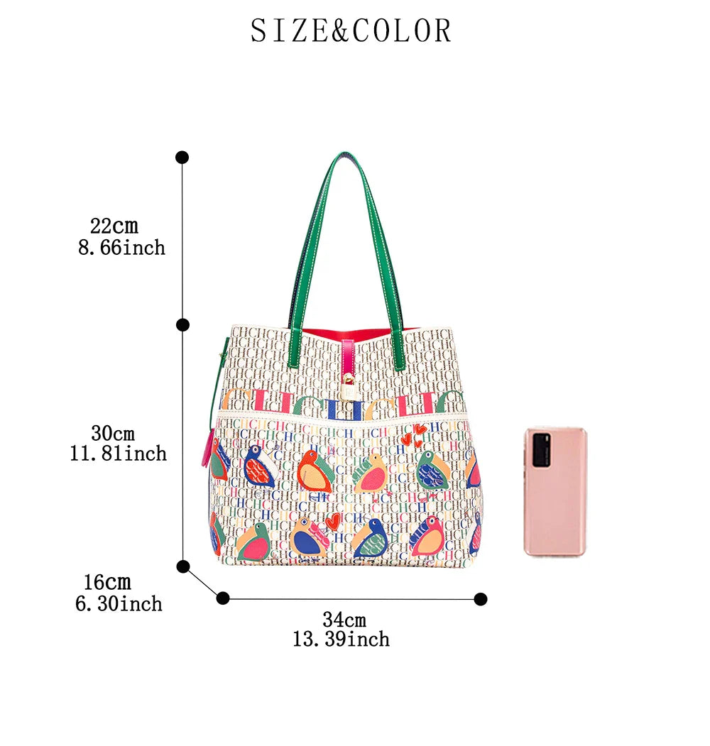 Classic Retro Women's New 2024 Tote Bag Large Capacity PVC Material Commuter Office Women's Shoulder Bag