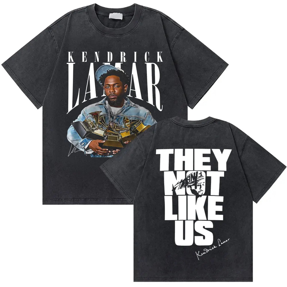 Washed Vintage Rapper Kendrick Lamar Good Kid Money Trees T-shirts Men Hip Hop Retro Oversized Tshirt Male Fashion Trend T Shirt