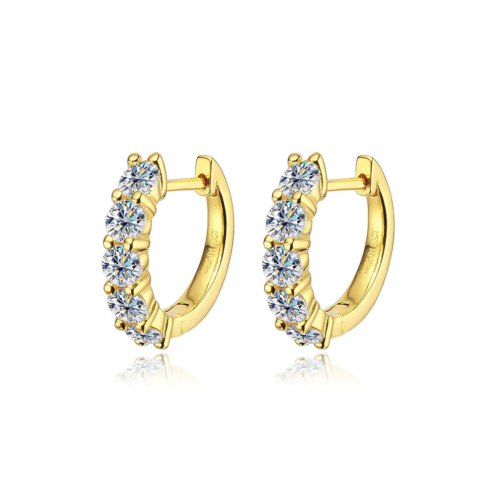 100% Real 3.5mm 0.2ct Moissanite Hoop Earrings for Women S925 Sterling Silver Earring Luxury Designer Wedding Fine Jewelry
