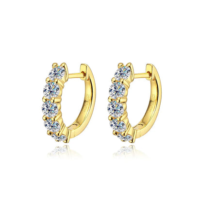 100% Real 3.5mm 0.2ct Moissanite Hoop Earrings for Women S925 Sterling Silver Earring Luxury Designer Wedding Fine Jewelry