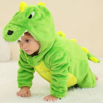 Cute Monkey Tiger Dinosaur Cosplay Costumes Boys Girls Toddler Animal Jumpsuit Baby Rompers Infant Clothes Pyjamas Kids Kigurumi