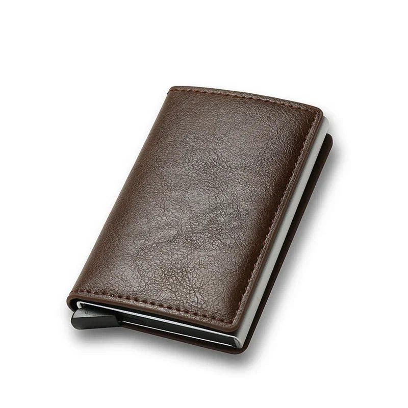 Porte-carte de crédit antivol RFID, portefeuille fin et intelligent pour hommes et femmes, étui porte-carte bancaire, pochette à monnaie, porte-cartes de crédit