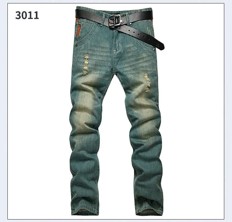 New Men's Spring Autumn Jeans Classic Male Skinny Straight Stretch Brand Denim Pants Summer Overalls Slim Fit Trouser Men Jeans