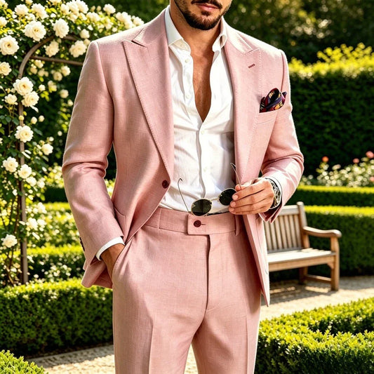 Sage Green Linen Men Suit 2 Piece Set Beach Wedding Lightweight Summer Casual Groom Suits Outdoor Mens Fashion Suit 2026