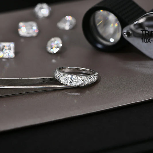 Bague en moissanite taille marquise 1 carat pour femmes et hommes en argent sterling 925 plaqué or 18 carats, bijoux de fiançailles avec certificat