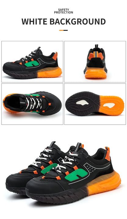 New Fashion 2025 Work Sneakers Protective Safety Shoes Industrial Puncture-Proof Anti-smash Steel Indestructible Toe Male Boots