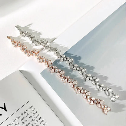 Marquise/Pear/Round Cut Full Moissanite Diamond Bracelets for Women 925 Silver Luxury Bridal Wedding Bracelet With Certificate