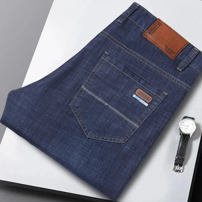 2026 Classic Men Straight Jeans Homme Pantalon Streetwear Soft Black Blue Masculino Denim Mans Pants