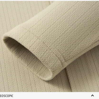 Men's Business Casual Solid Color Stretch V-neck POLO Shirt Daily Commute Striped Sweater for Fall 2024.
