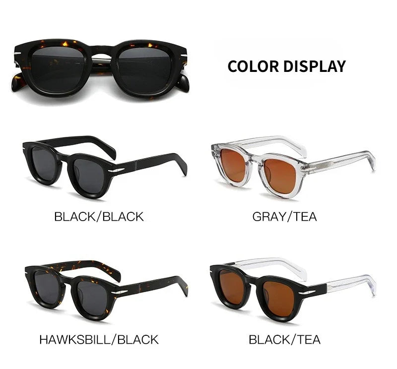 Fashion Thick Plate Acetate Lunette De Soleil Homme Retro Square Frame Personality Polarized Sunglasses Sunglasses Woman 2025