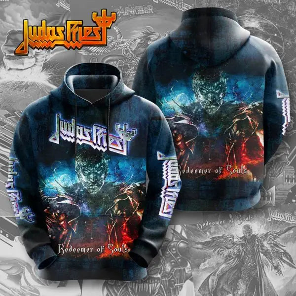 Rock band Judas Priest retro 3D printed men's and women's sports shirts, street long sleeved pullovers, American sweatshirts