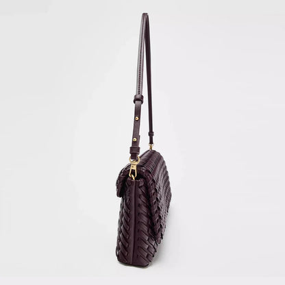 Luxury Woven Women's Bag Fashion PU Leather Shoulder Bags for Women Cover Flap Envelope Crossbody Bag Designer Bags Clutch Purse
