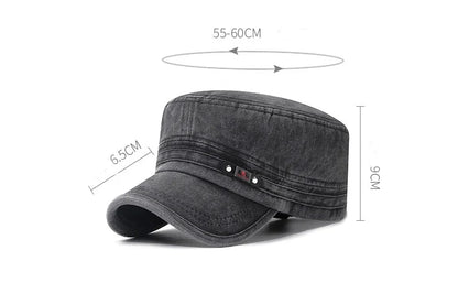 New Washed Hat Made Old Cotton Flat Top Autumn And Winter Peaked Hat Outdoor Breathable Faded Visor Hat Men