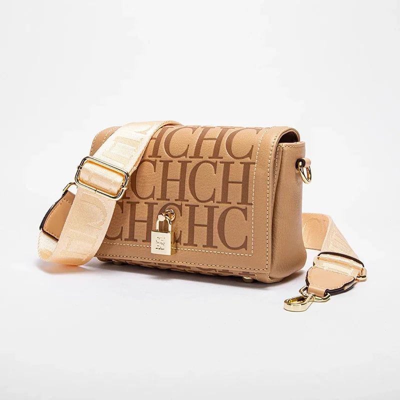 Letter Printing Design Fashion Classic Exquisite Craft Ladies Shoulder Bag PU Material Simple Women's Crossbody Bag