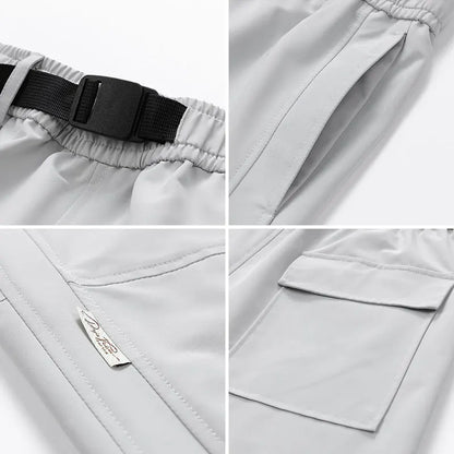 Men Waterproof Pant Autumn With Belt Hiking Trousers Breathable Mountaineering Pant Multi-pocket Camping Fishing Sport Trousers