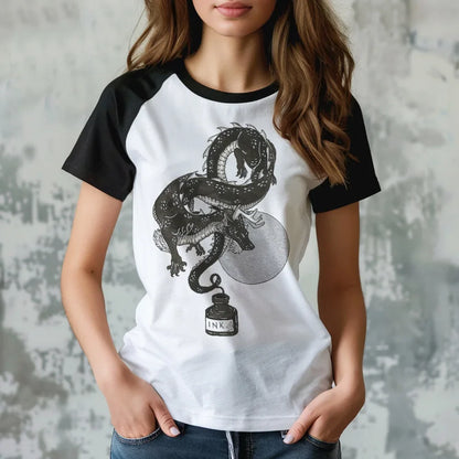 Dragon tshirt women graphic streetwear designer t shirt girl Japanese y2k clothing