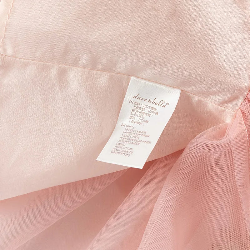 Girls Baby Princess Dress Summer Sweet Cute Bubble Sleeves Elegant Pink Mesh Layered Dress Party Outdoor DB2251649