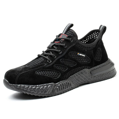 light summer work shoes breathable mesh safety shoes for woman comfortable work sneakers for men steel toe work safety boots
