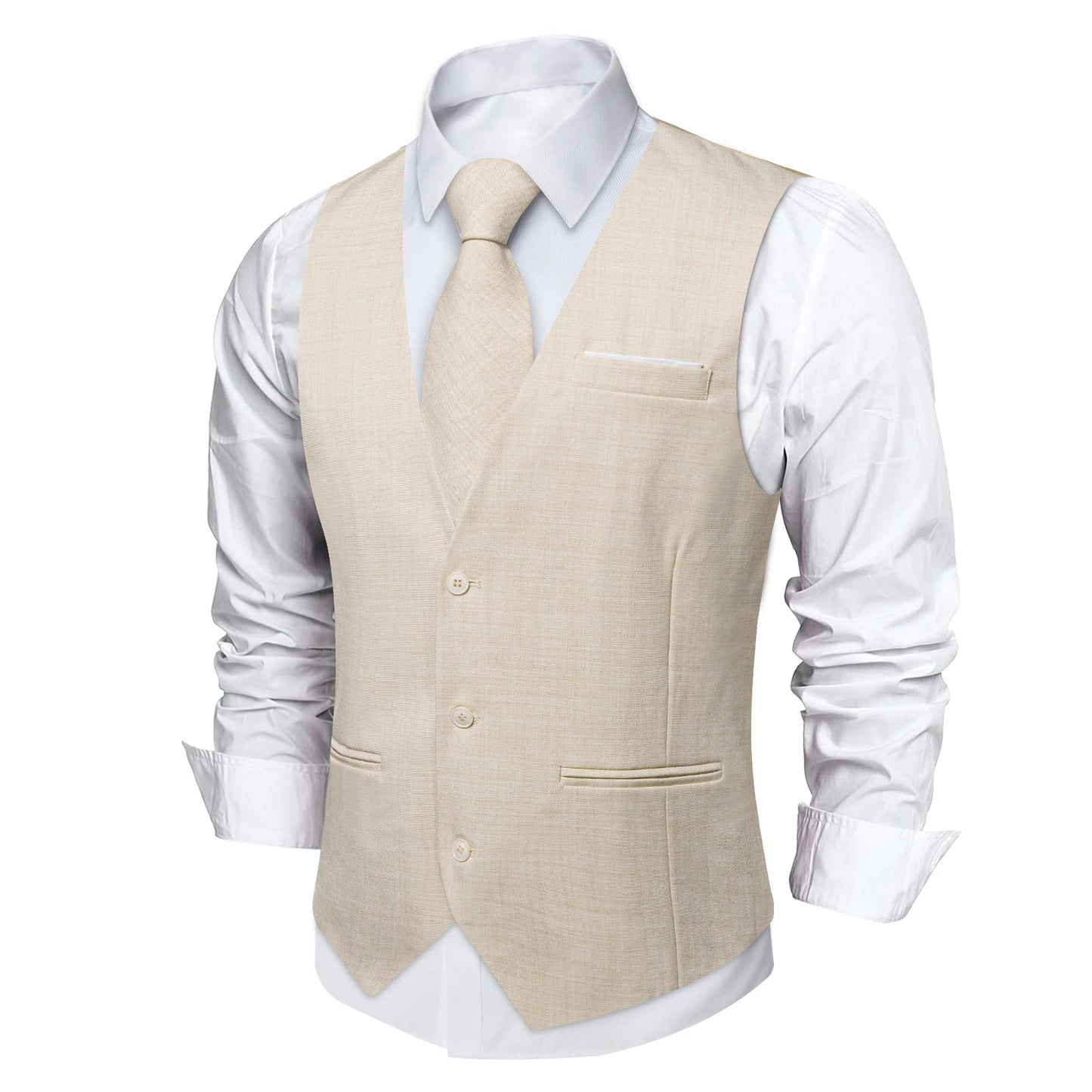 Fashion Men Vest Blue Single Breasted V Neck Solid Waistcoat For Wedding Birthday Party Prom Business Daily Casual Men Suit Vest