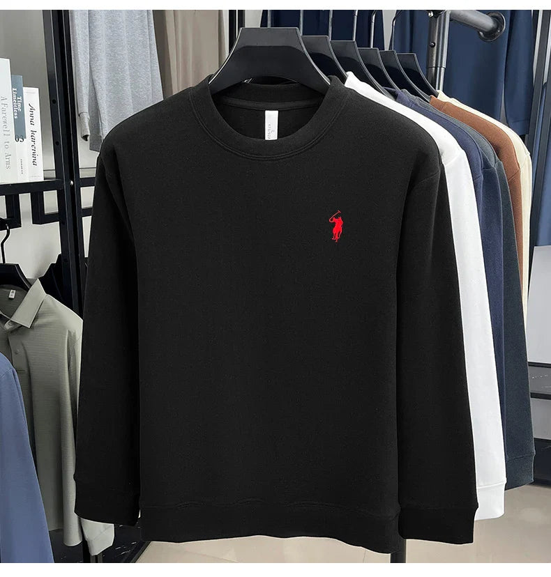 Luxury brand long sleeve T-shirt men's autumn Paul trendy exquisite pony embroidery pullover loose casual round neck sweatshirt