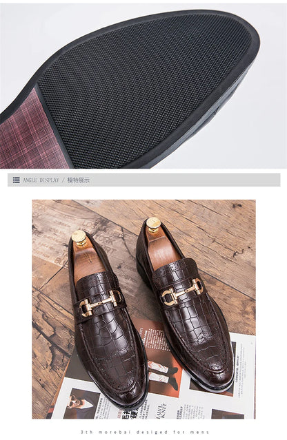 Classic Social Leather Shoes For Men Leather Loafers Wedding Casual Business Brogues Shoes Men Office Leather Men's Dress Shoes