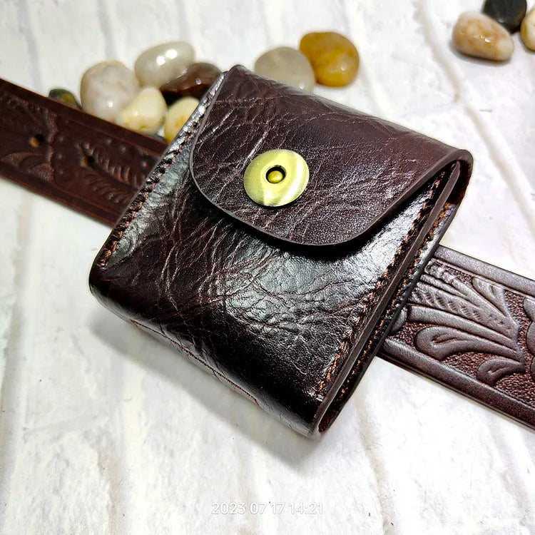 Multifunctional Key Holder Waist Bag Genuine Leather Car Key Case Folding Glasses Belt Pack Men Women 1652cg