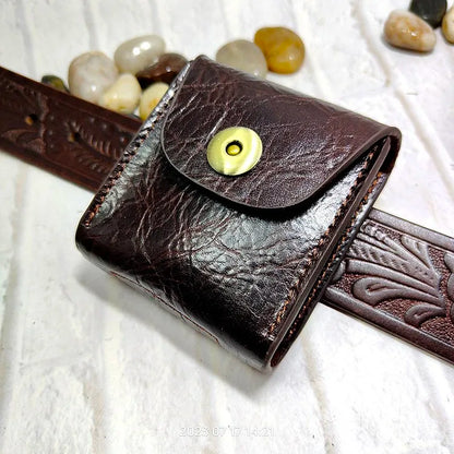 Multifunctional Key Holder Waist Bag Genuine Leather Car Key Case Folding Glasses Belt Pack Men Women 1652cg