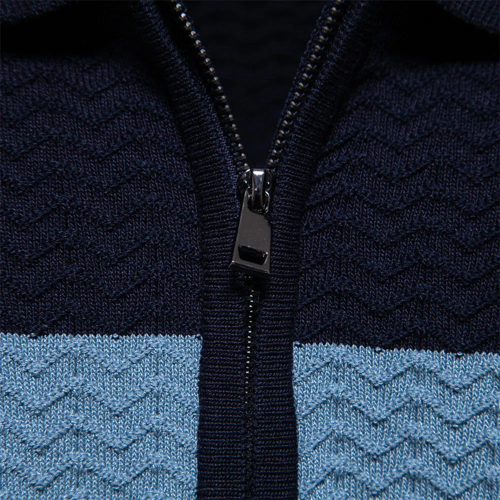 2024 New Summer Textured Ribbed Knit Polo Shirt for Men Short Sleeve Breathable and Cool Mens Polo Shirts