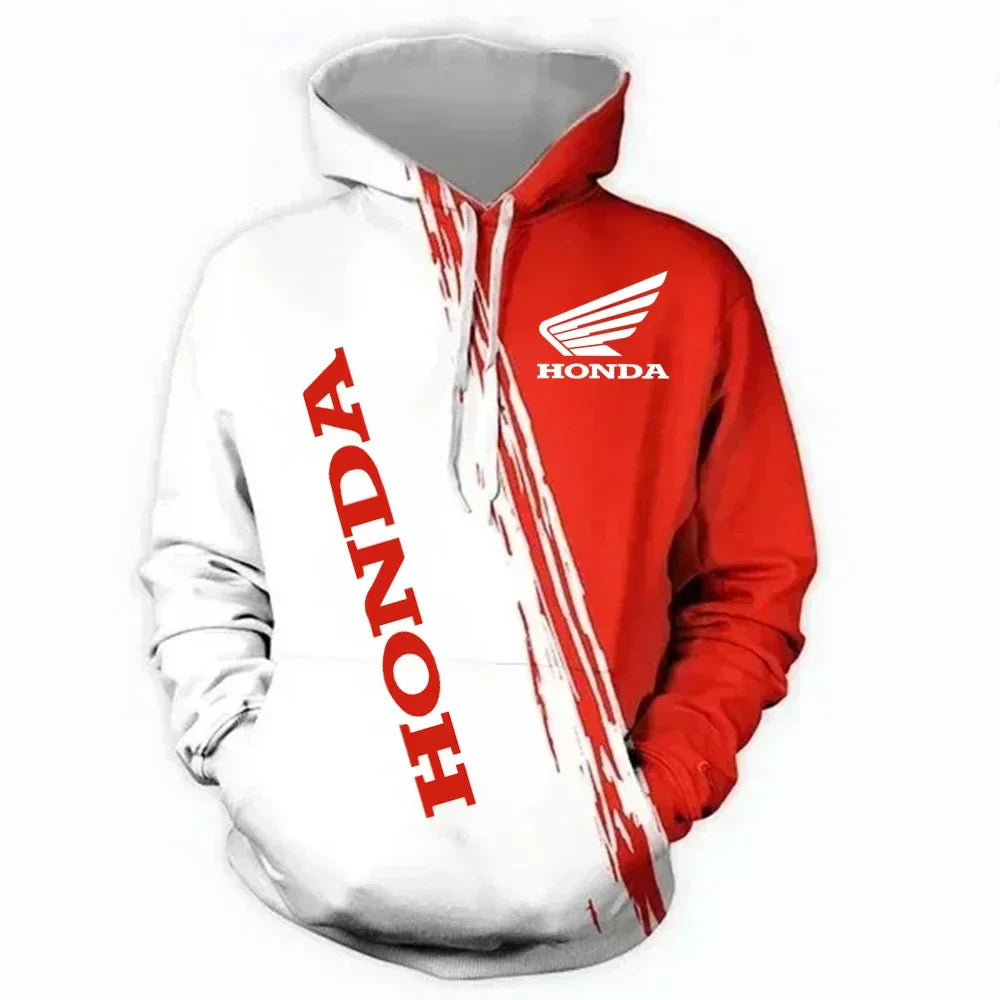 Hoodie Streetwear Fashion Honda Logo 3D Print Men's Hooded Sweatshirt Large Size Outdoor Sport Clothing Honda Racing Suit