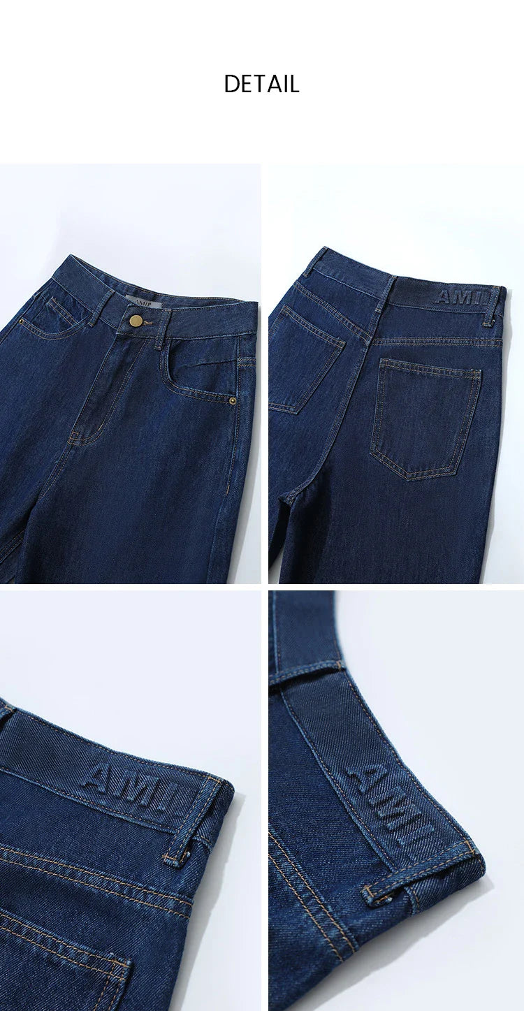 Women's Jeans 2026 Spring New Casual Letter Embossed Cotton Denim Trousers Women's Retro Versatile Straight Pants 12641115