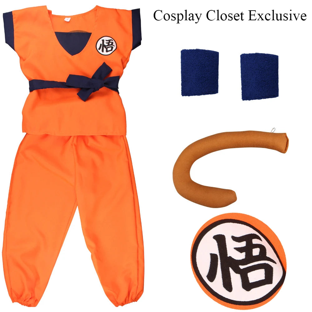 Anime Cosplay Hero Wu kong Uniform Gui Wu For Girls Boys Wigs Full Set Shoe Anime Son Goku Cosplay Costume Carnival Halloween