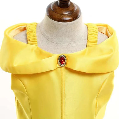Kids Belle Costume Girls Halloween Princess Cosplay Party Dress Children Birthday Clothes Carnival Luxury Ball Gown