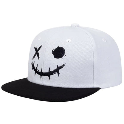 Unisex Personality Ghost Expression Embroidery Hip-hop Hats Outdoor Adjustable Casual Baseball Caps Sunscreen Hat