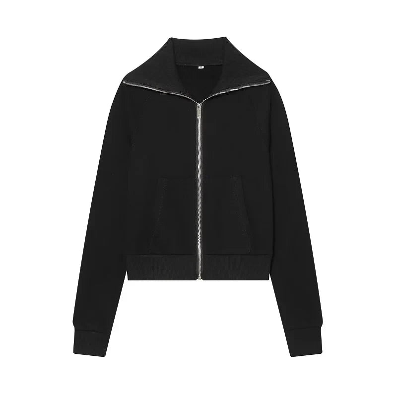 Women's Suits Flare Pants Sets 2 Piece Set Fleece Elastic Waist Trouser Suit Cropped Sweatshirts Jacket Two-Piece Set