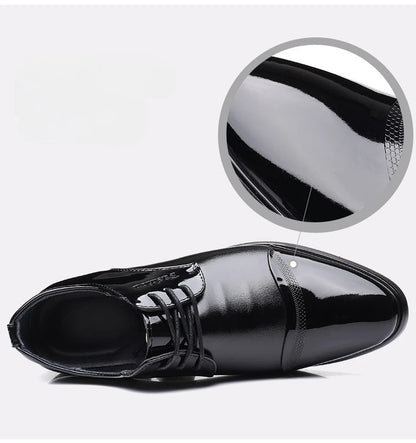 Men Dress Shoes Patent Leather Oxford Shoes Male Formal Big Size 38-48 Handsome Men Pointed Toe for Wedding